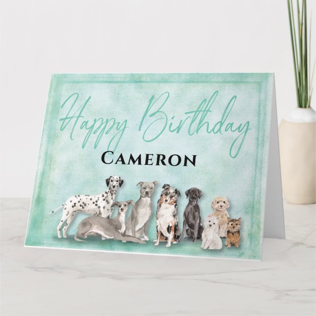 Cute Dogs Happy Birthday Card (Front)