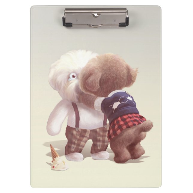 Cute Dogs Hugging Clipboard (Front)