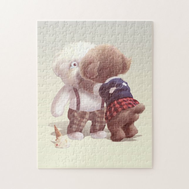 Cute Dogs Hugging Jigsaw Puzzle (Vertical)