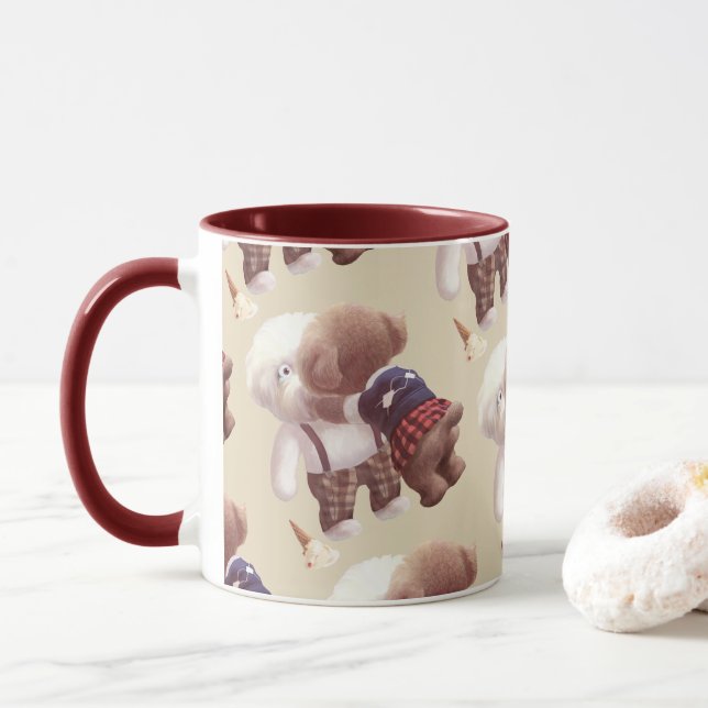 Cute Dogs Hugging Mug (With Donut)