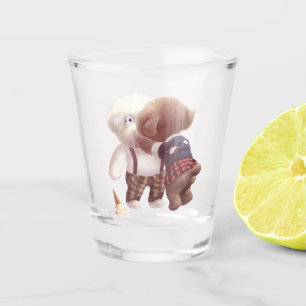 Cute Dogs Hugging Shot Glass