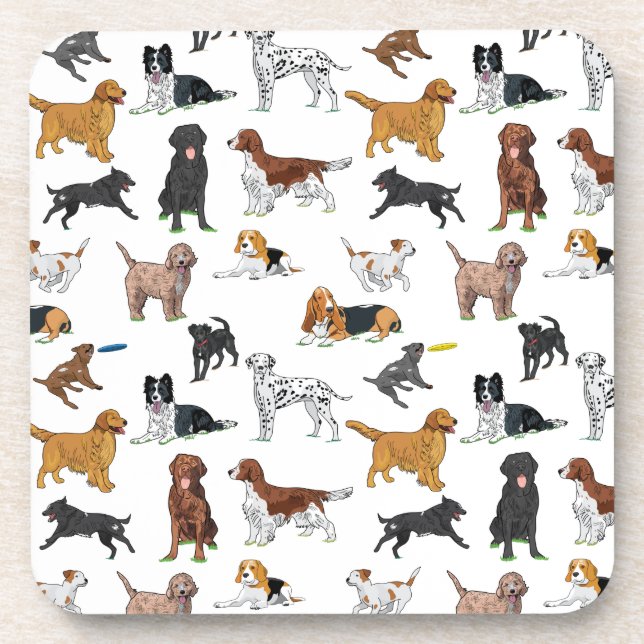 Cute Dogs Illustrations  Coaster (Front)