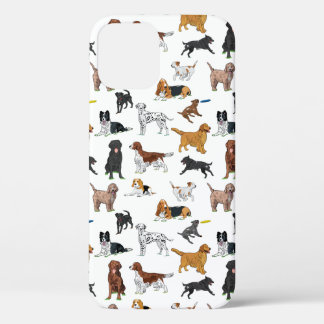 Cute Dogs Illustrations Pattern iPhone 12 Case