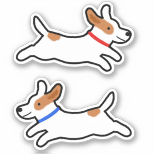 Cute Dogs Jack Russell Terrier Puppy Sticker Set