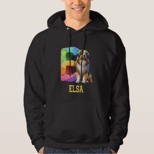 Cute Dogs Letter Elsa Name Rainbow Dog Hoodie