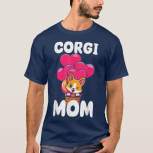 Cute Dogs Mum Dog Friend Flowers Corgi Mum  T-Shirt