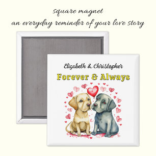 Cute dogs names forever yellow magnet