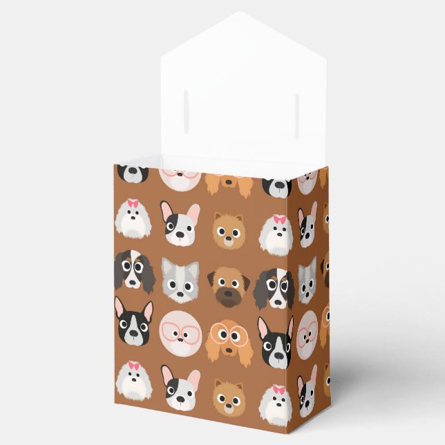 Cute Dogs on Brown Favour Box (Opened)
