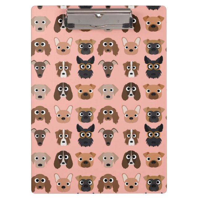 Cute Dogs on Pink Clipboard (Front)