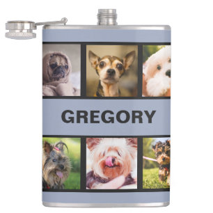 Cute Dogs OR YOUR PHOTOS custom flask