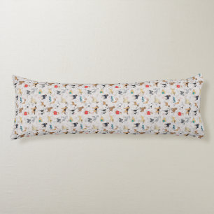 Cute Dogs Pattern Design White Body Cushion