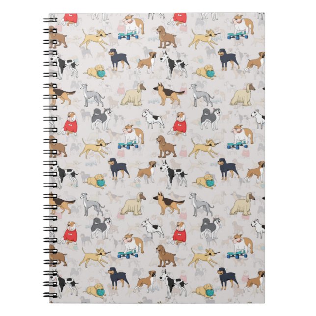 Cute Dogs Pattern Design White Notebook (Front)