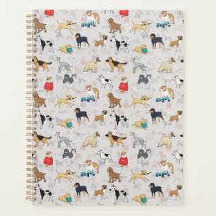 Cute Dogs Pattern Design White Planner