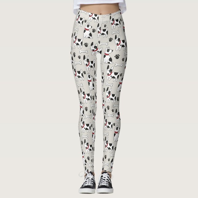 Cute Dogs Pattern leggings (Front)