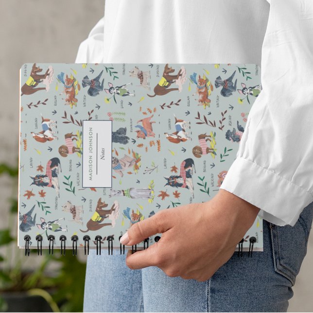 Cute dogs pattern monogram  notebook (Cute dogs pattern monogram notebook)