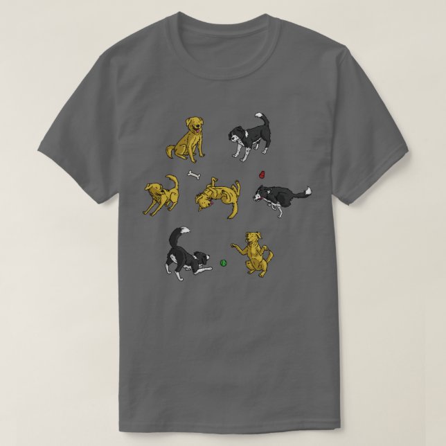 Cute dogs playing T-Shirt (Design Front)