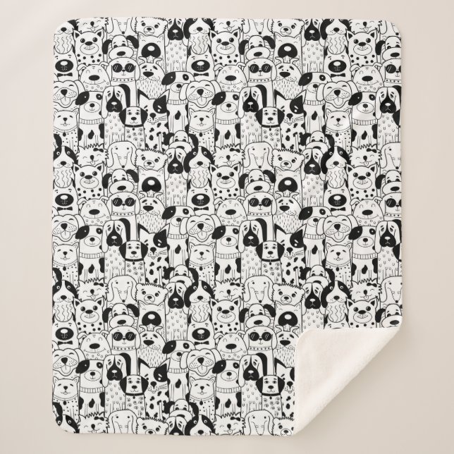 Cute Dogs Sherpa Blanket (Front)