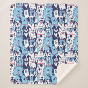 Cute Dogs Sherpa Blanket