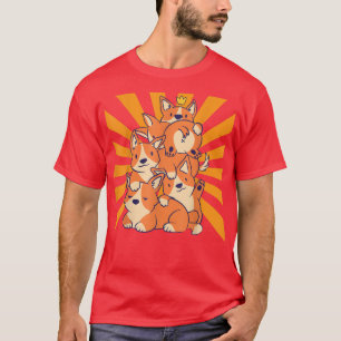 Cute Dogs Stacked Corgi  T-Shirt