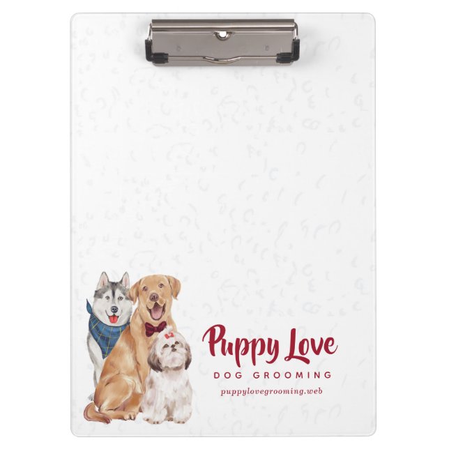 Cute Dogs with Bandanas & Bowties Clipboard (Front)