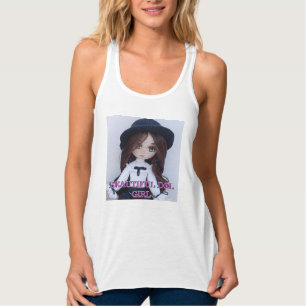 Cute Doll Girl Tank Top – Handmade Style Artistic