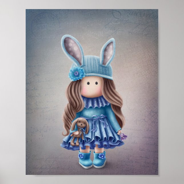 Cute Doll Illustration Poster (Front)