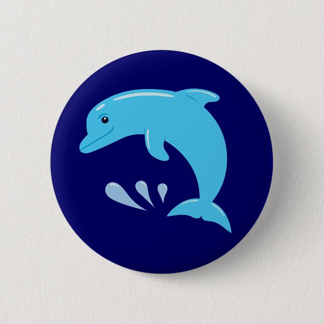 Cute Dolphin 6 Cm Round Badge (Front)
