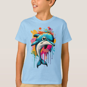Cute Dolphin - Baby Dolphin Colourful - Dolphin T-Shirt