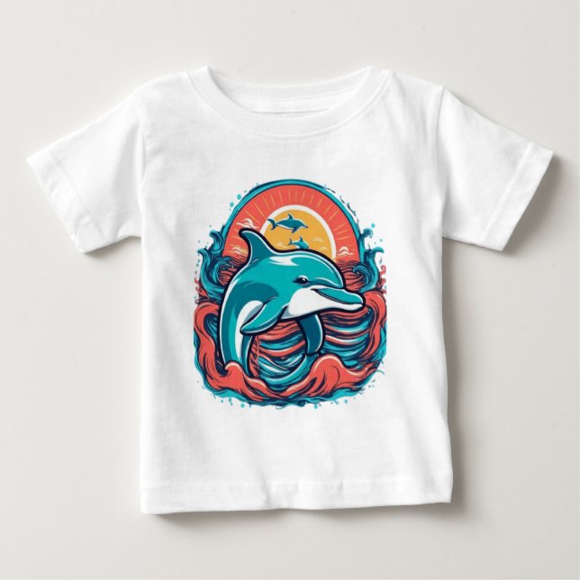  Cute dolphin Baby T-Shirt (Front)