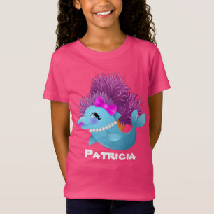 Cute dolphin beach animal add name T-Shirt