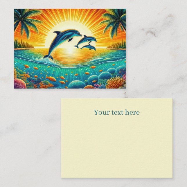 Cute dolphin beach animal lovers card (Front/Back)