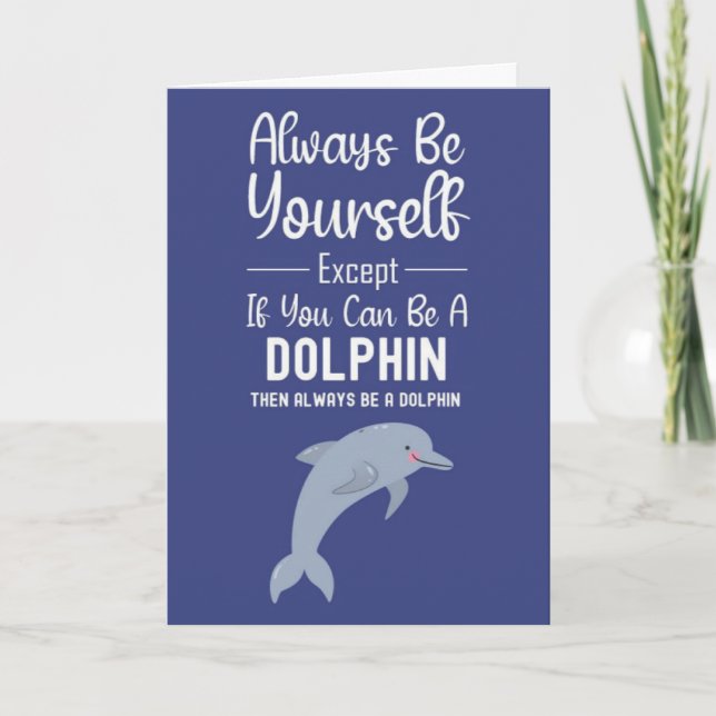 Cute Dolphin Cards Funny Ocean Sea Animal (Front)