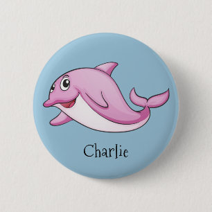 Cute Dolphin custom name buttons