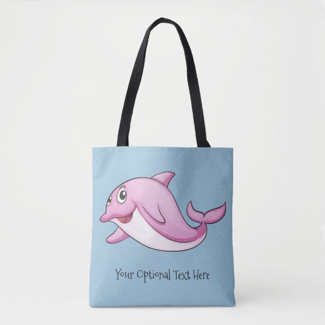 Cute Dolphin custom text bags (Front)
