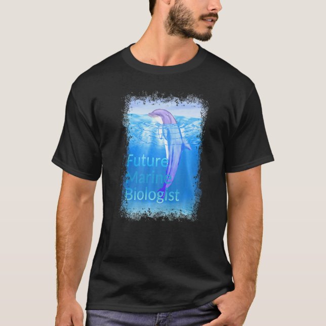 Cute Dolphin For Future Marine Biologist T-Shirt (Front)