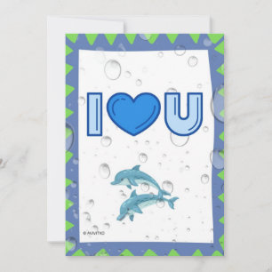 Cute dolphin love you card for a loved one