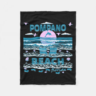 Cute Dolphin Lover Family Pompano Beach Fl Family Fleece Blanket