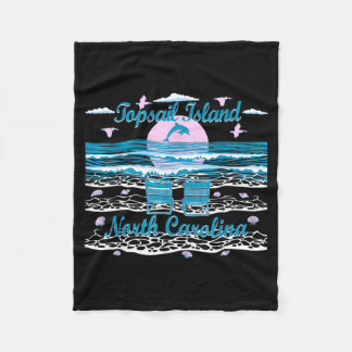 Cute Dolphin Lover Family Topsail Island NC Family Fleece Blanket