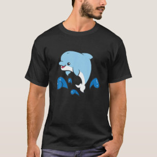 Cute Dolphin Ocean Sea Cartoon Dolphin T-Shirt