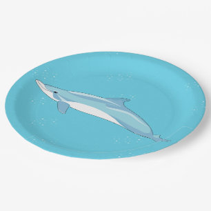 Cute dolphin on ocean paper plate