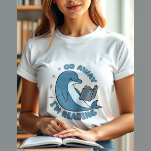 Cute dolphin reading a book T-Shirt