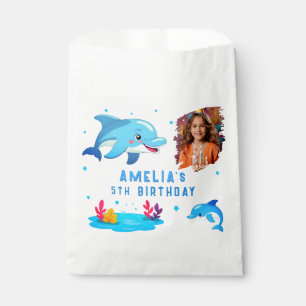 Cute Dolphin Sea Animals Photo Birthday Party Favour Bags