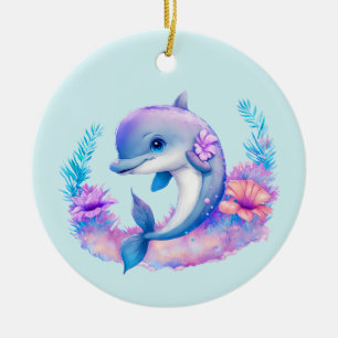 Cute Dolphin Sea Creature Ceramic Tree Decoration