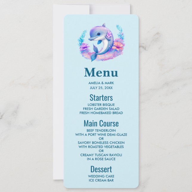Cute Dolphin Sea Creature Invitation (Front)
