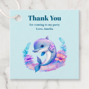 Cute Dolphin Sea Creature Thank You Favour Tags