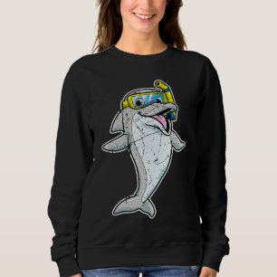 Cute Dolphin Snorkel Whale Sea Animal Cool Men Wom Sweatshirt