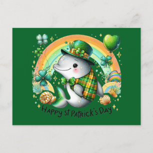Cute Dolphin St Patrick's Day  Kids Holiday Postcard