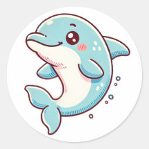 Cute Dolphin Sticker – Playful and Ocean-Inspired