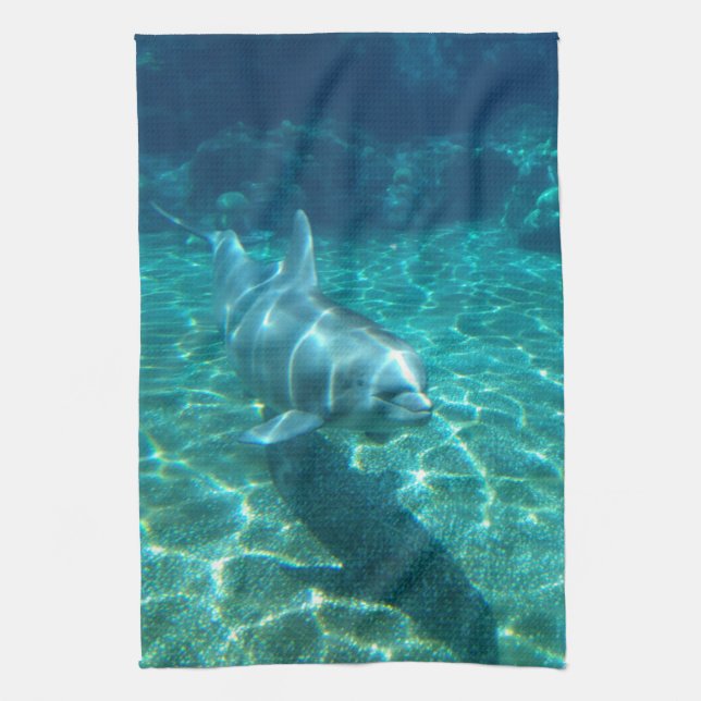 Cute Dolphin Tea Towel (Vertical)