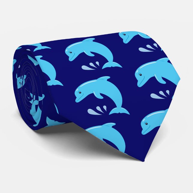Cute Dolphin Tie (Rolled)